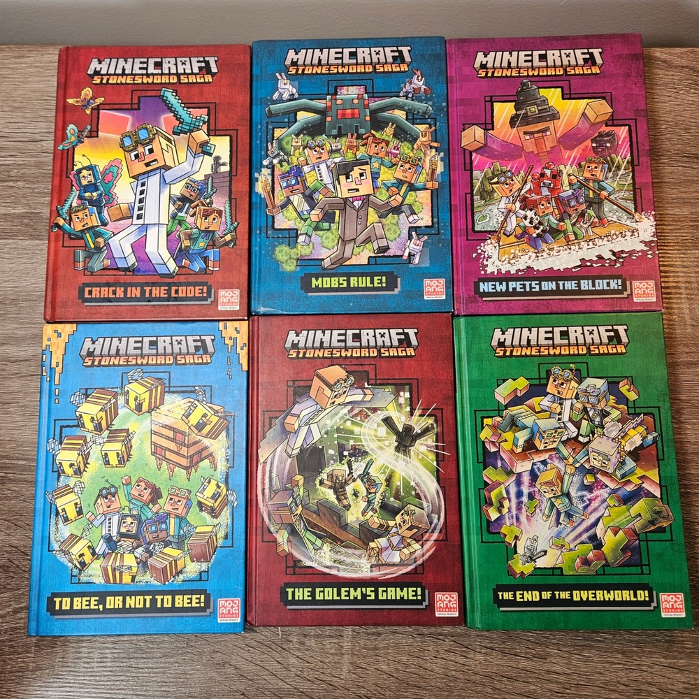 Minecraft Stonesword Saga Books 1-6 Hardcover Set Nick Eliopulos Mojang Studios